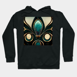 Art Deco design - peacock noir III Hoodie